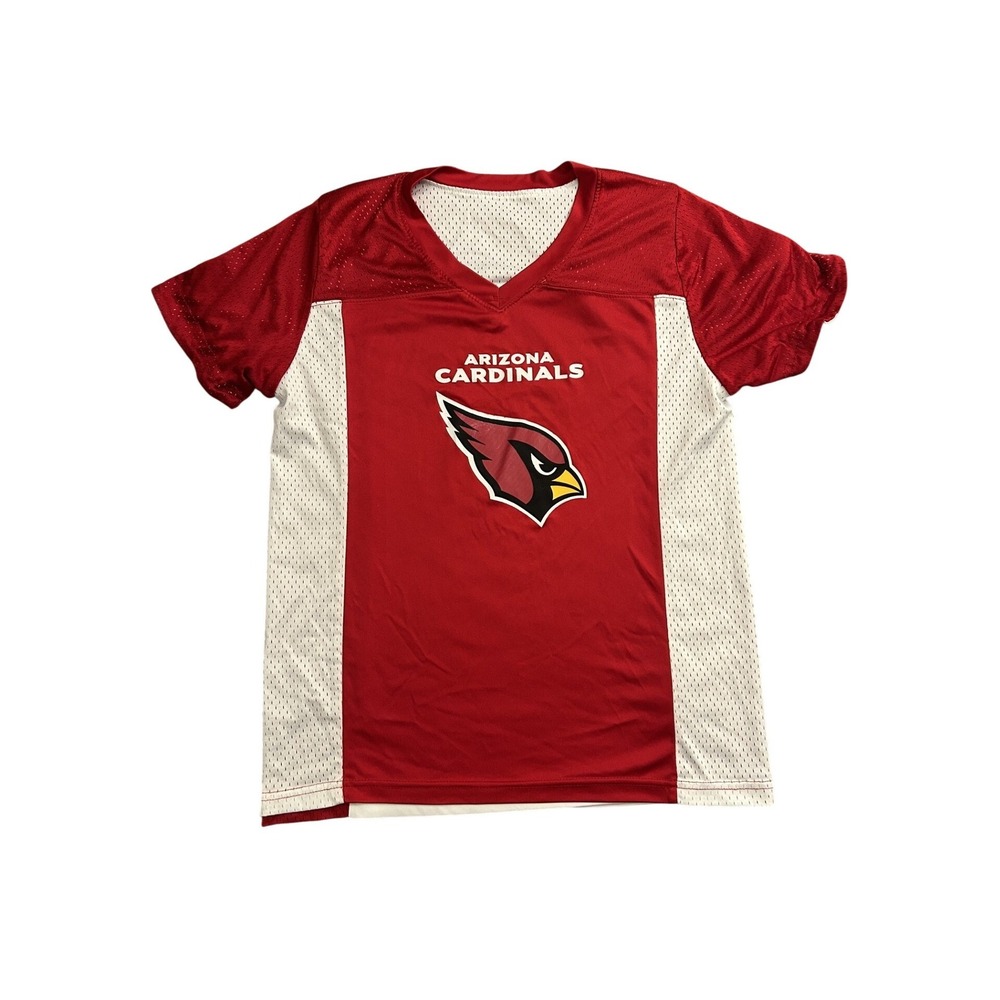 NFL Flag Arizona Cardinals Football Jersey Youth M Red White Excellent Mesh‎ Top